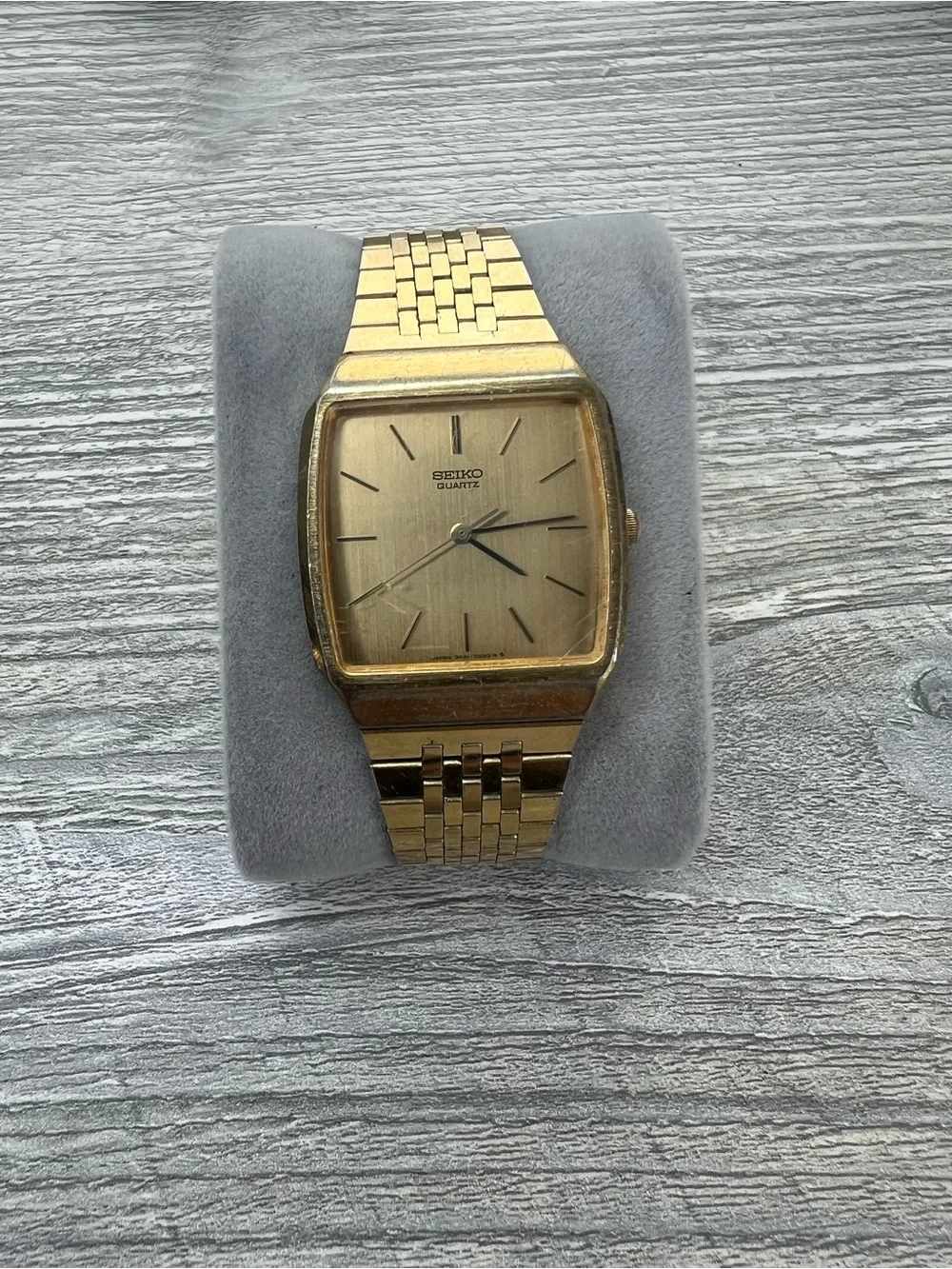 Seiko Gold-Tone Square Dial Men's Quartz Watch